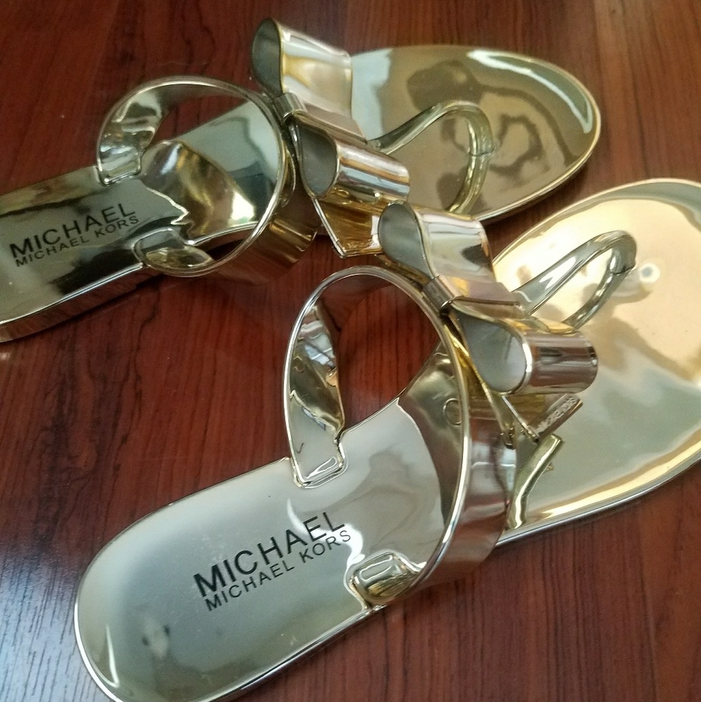 Michael Kors gold sandals - Picture 2 of 3
